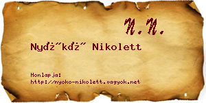 Nyókó Nikolett névjegykártya